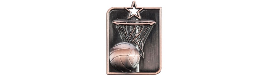 CENTURION STARS SERIES NETBALL MEDAL 53MM x 40MM - SILVER & BRONZE CENTURION STARS SERIES NETBALL MEDAL 53MM x 40MM - SILVER & BRONZE